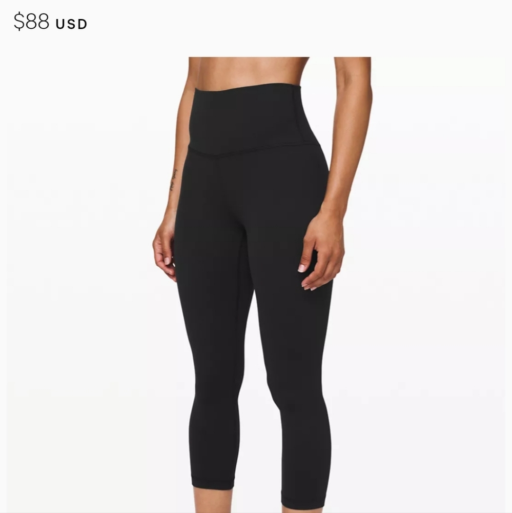 LULULEMON size 2 align black 21" High-Rise Crop leggings retail $88
